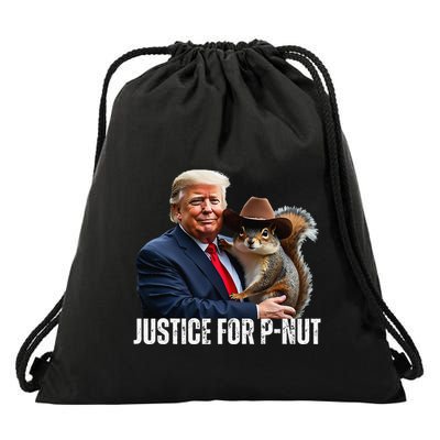 Justice For Peanut The Squirrel Wearing Maga Hat Drawstring Bag