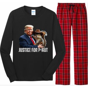 Justice For Peanut The Squirrel Wearing Maga Hat Long Sleeve Pajama Set