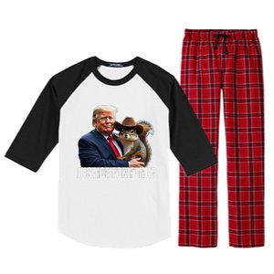 Justice For Peanut The Squirrel Wearing Maga Hat Raglan Sleeve Pajama Set