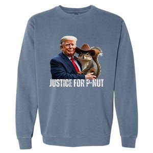 Justice For Peanut The Squirrel Wearing Maga Hat Garment-Dyed Sweatshirt