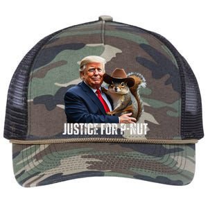 Justice For Peanut The Squirrel Wearing Maga Hat Retro Rope Trucker Hat Cap