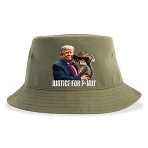 Justice For Peanut The Squirrel Wearing Maga Hat Sustainable Bucket Hat