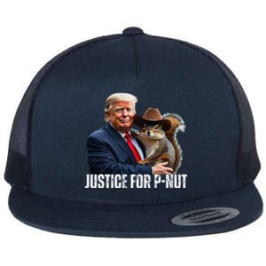 Justice For Peanut The Squirrel Wearing Maga Hat Flat Bill Trucker Hat