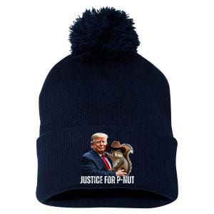 Justice For Peanut The Squirrel Wearing Maga Hat Pom Pom 12in Knit Beanie