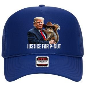 Justice For Peanut The Squirrel Wearing Maga Hat High Crown Mesh Back Trucker Hat