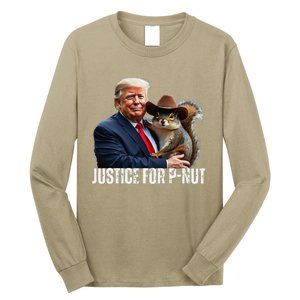 Justice For Peanut The Squirrel Wearing Maga Hat Long Sleeve Shirt