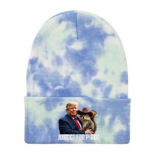 Justice For Peanut The Squirrel Wearing Maga Hat Tie Dye 12in Knit Beanie