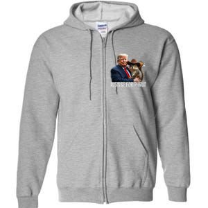 Justice For Peanut The Squirrel Wearing Maga Hat Full Zip Hoodie