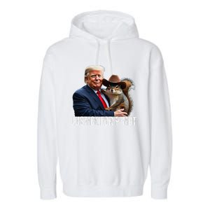 Justice For Peanut The Squirrel Wearing Maga Hat Garment-Dyed Fleece Hoodie