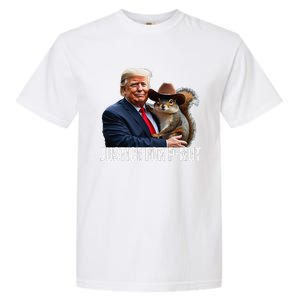 Justice For Peanut The Squirrel Wearing Maga Hat Garment-Dyed Heavyweight T-Shirt