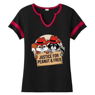 Justice For Peanut The Squirrel 2024 Ladies Halftime Notch Neck Tee