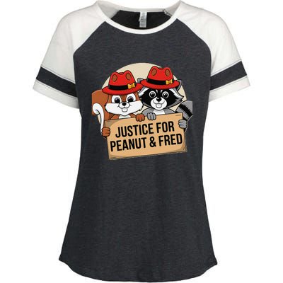 Justice For Peanut The Squirrel 2024 Enza Ladies Jersey Colorblock Tee