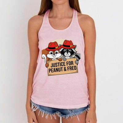 Justice For Peanut The Squirrel 2024 Women's Knotted Racerback Tank