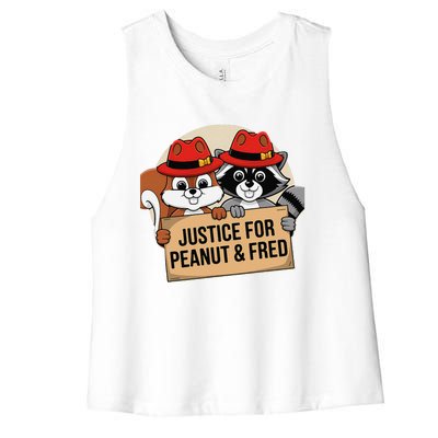 Justice For Peanut The Squirrel 2024 Women's Racerback Cropped Tank