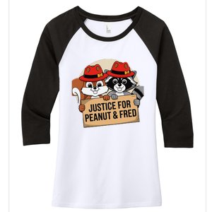 Justice For Peanut The Squirrel 2024 Women's Tri-Blend 3/4-Sleeve Raglan Shirt