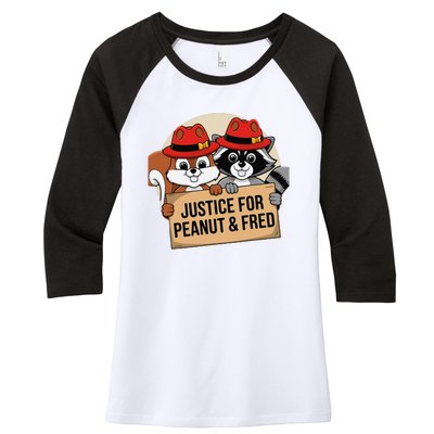 Justice For Peanut The Squirrel 2024 Women's Tri-Blend 3/4-Sleeve Raglan Shirt