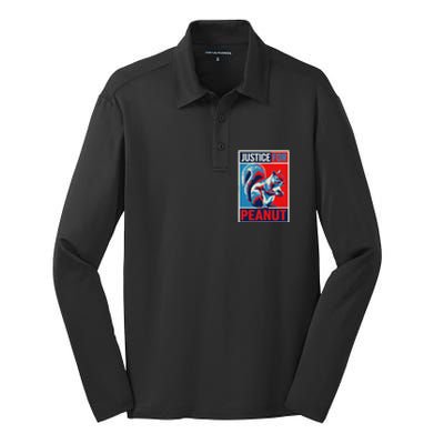 Justice For Peanut The Squirrel P’Nut Pnut Squirrel Silk Touch Performance Long Sleeve Polo