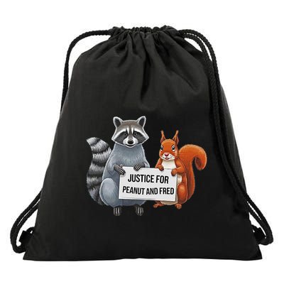 Justice For Peanut The Squirrel Wanted Drawstring Bag