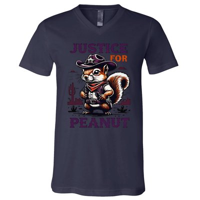 Justice For Peanut P地Ut Pnut Squirrel Lover V-Neck T-Shirt