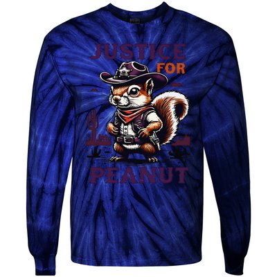 Justice For Peanut P地Ut Pnut Squirrel Lover Tie-Dye Long Sleeve Shirt