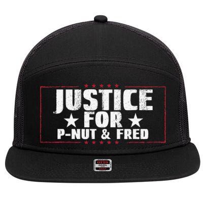 Justice For Pnut And Fred The Squirrel Peanut Justice 7 Panel Mesh Trucker Snapback Hat