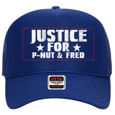 Justice For Pnut And Fred The Squirrel Peanut Justice High Crown Mesh Back Trucker Hat