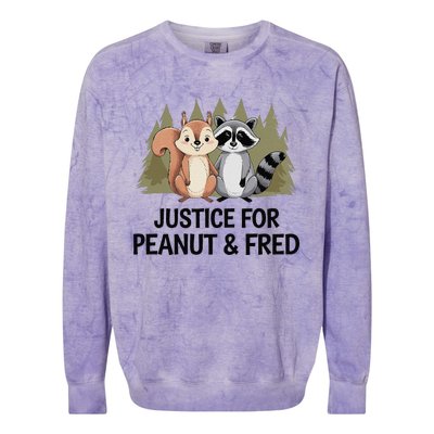 Justice For Peanut The Squirrel And Fred The Raccon Colorblast Crewneck Sweatshirt