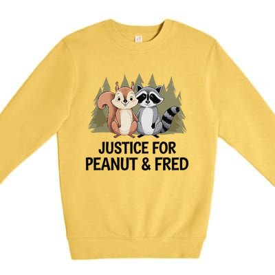 Justice For Peanut The Squirrel And Fred The Raccon Premium Crewneck Sweatshirt