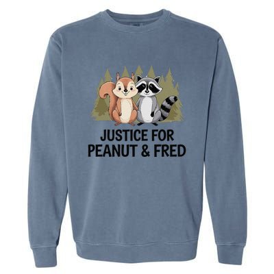 Justice For Peanut The Squirrel And Fred The Raccon Garment-Dyed Sweatshirt