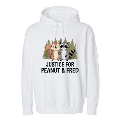 Justice For Peanut The Squirrel And Fred The Raccon Garment-Dyed Fleece Hoodie