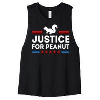 Justice For Peanut The Squirrel 2024 Women's Racerback Cropped Tank