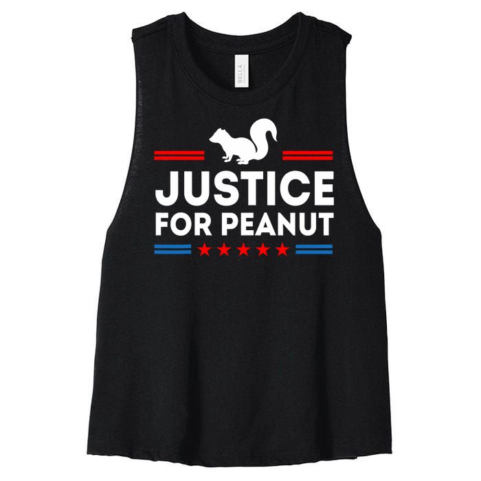 Justice For Peanut The Squirrel 2024 Women's Racerback Cropped Tank