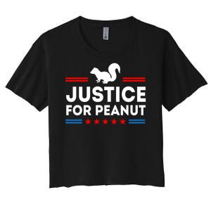 Justice For Peanut The Squirrel 2024 Women's Crop Top Tee