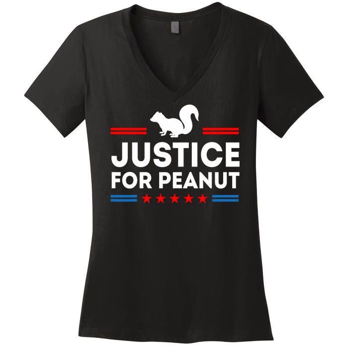 Justice For Peanut The Squirrel 2024 Women's V-Neck T-Shirt