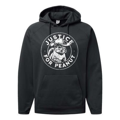 Justice For Peanut The Squirrel P’Nut Pnut Peanut Squirrel Performance Fleece Hoodie