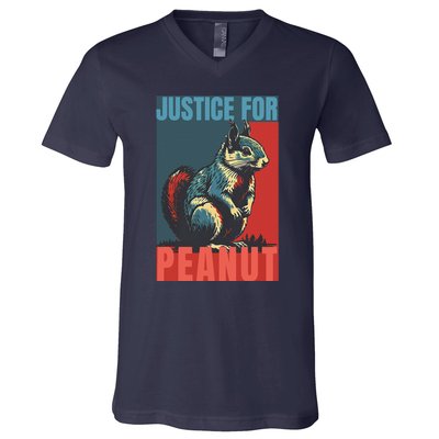 Justice For Peanut The Squirrel Peanut Squirrel V-Neck T-Shirt