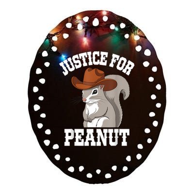 Justice For Peanut The Squirrel 2024 Ceramic Oval Ornament