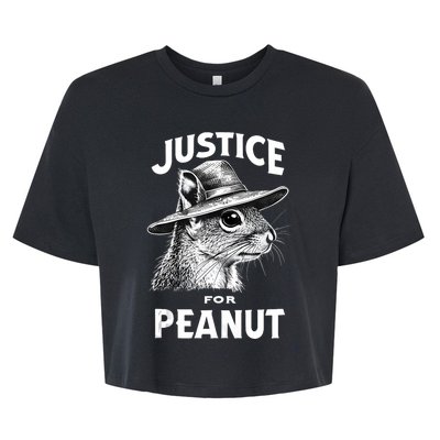 Justice For Peanut The Squirrel P’Nut Pnut Peanut Squirrel Bella+Canvas Jersey Crop Tee