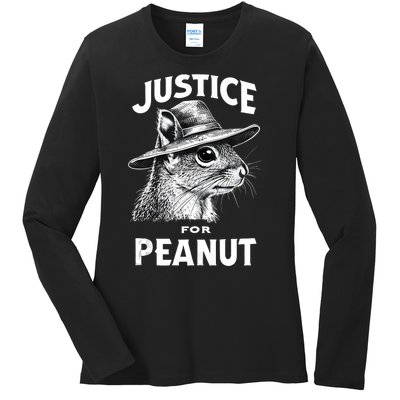 Justice For Peanut The Squirrel P’Nut Pnut Peanut Squirrel Ladies Long Sleeve Shirt