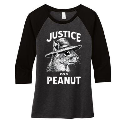 Justice For Peanut The Squirrel P’Nut Pnut Peanut Squirrel Women's Tri-Blend 3/4-Sleeve Raglan Shirt