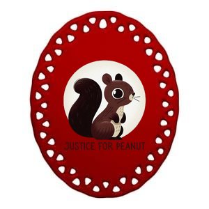 Justice For Peanut The Squirrel Peanut Squirrel Ceramic Oval Ornament