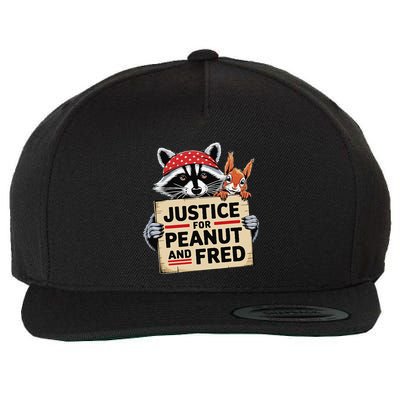 Justice For Peanut The Squirrel And Fred The Raccoon Wool Snapback Cap