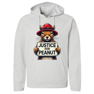 Justice For Peanut The Squirrel Wanted Performance Fleece Hoodie