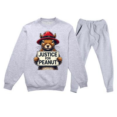 Justice For Peanut The Squirrel Wanted Premium Crewneck Sweatsuit Set