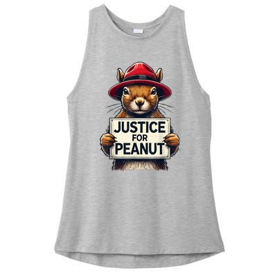 Justice For Peanut The Squirrel Wanted Ladies PosiCharge Tri-Blend Wicking Tank