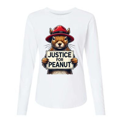 Justice For Peanut The Squirrel Wanted Womens Cotton Relaxed Long Sleeve T-Shirt