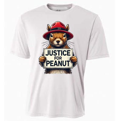 Justice For Peanut The Squirrel Wanted Cooling Performance Crew T-Shirt