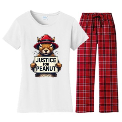 Justice For Peanut The Squirrel Wanted Women's Flannel Pajama Set