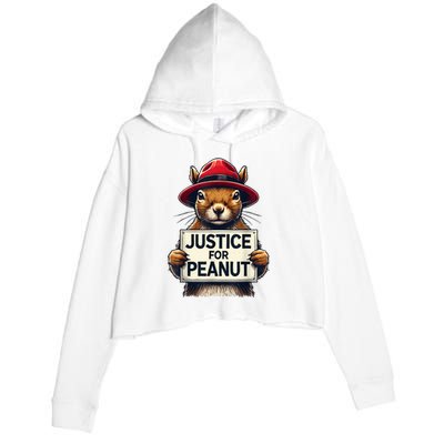 Justice For Peanut The Squirrel Wanted Crop Fleece Hoodie