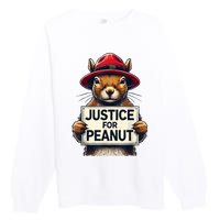 Justice For Peanut The Squirrel Wanted Premium Crewneck Sweatshirt